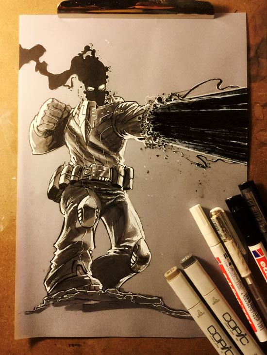 Illustration: Inktober #21 - Friss Antimaterie, Bastard 1