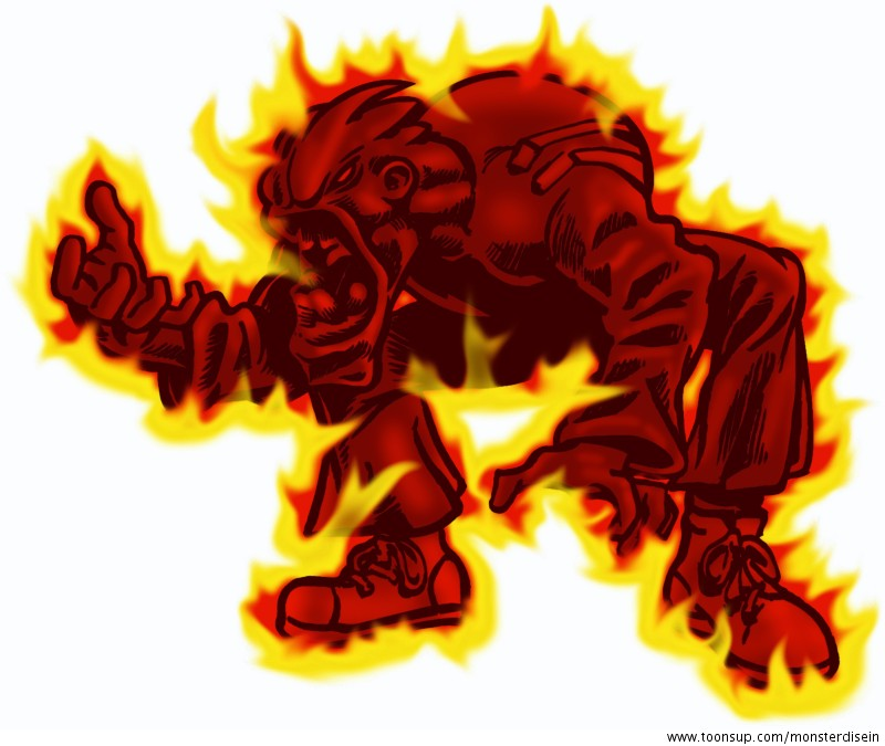 Concept Art / Character Design: Angry Red Boy 1