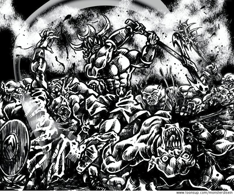 Illustration: Turin slaughters Orks 1