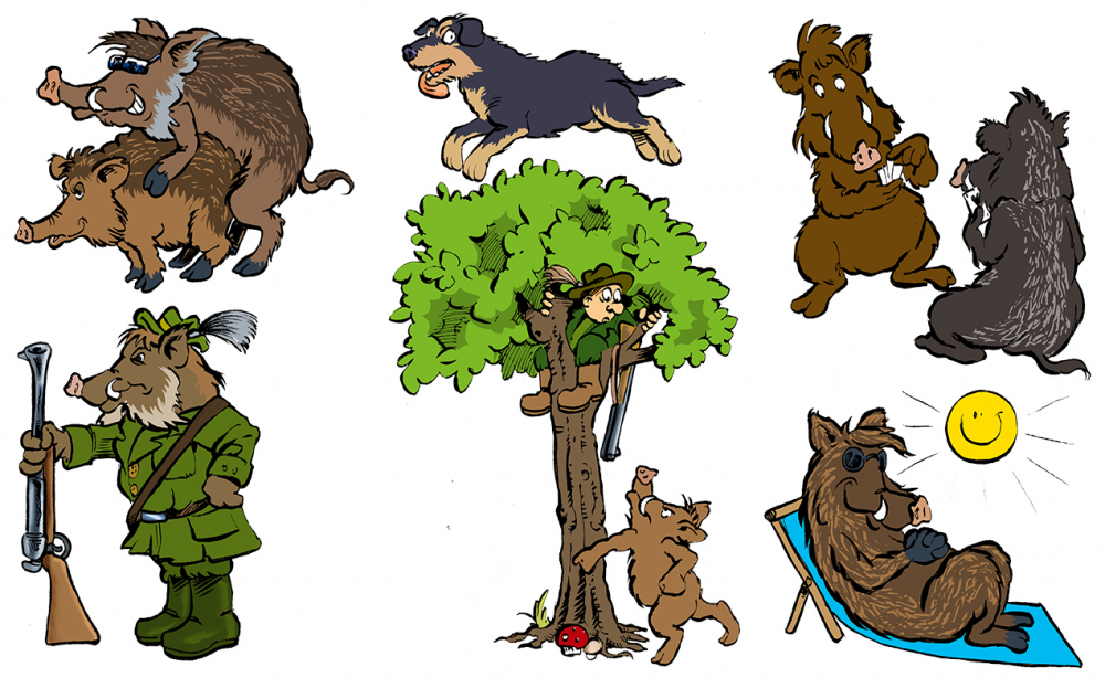 Concept Art / Character Design: Viele Wildschweine 5