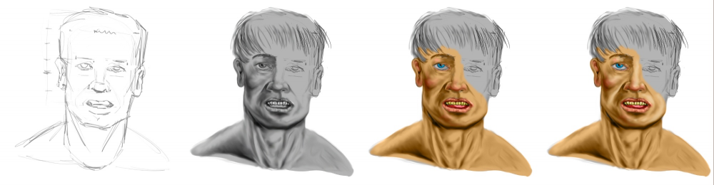 Concept Art / Character Design: Kopf Studie 1