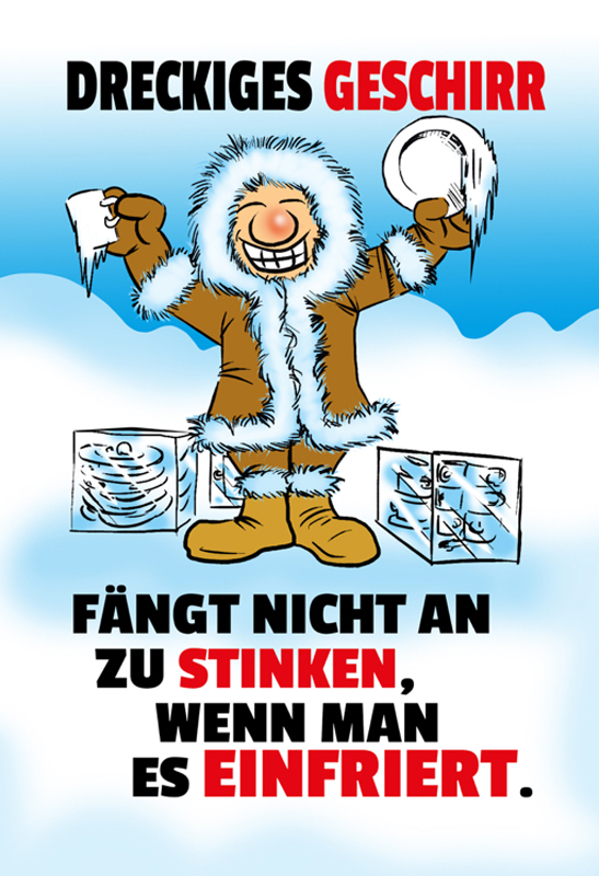 Illustration: Schmutziges Geschirr Blechschild Nr 41 1