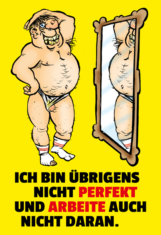 Illustration: Nicht perfekt Blechschild 1