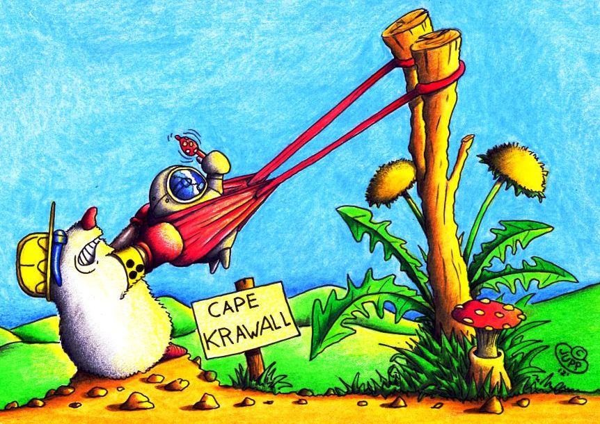 Cartoon: CO.2-Neutrale Raumfahrt 1