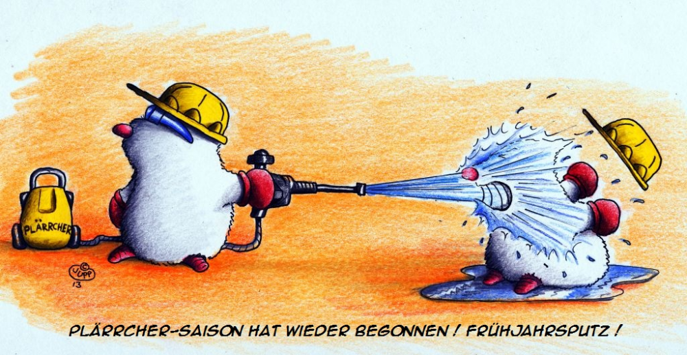 Cartoon: Maulwurf Dampfstrahler 1