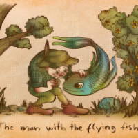 The man with the flying fish.