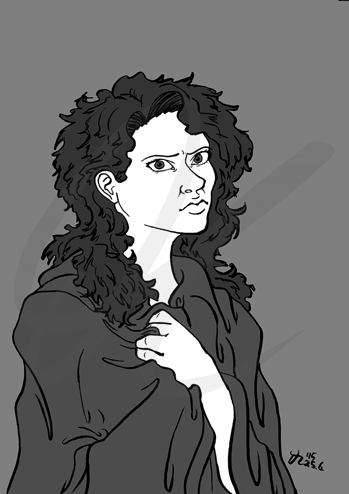 Concept Art / Character Design: Claire - Grauschattierung 1