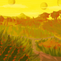 Concept Art Zufällige Landschaft