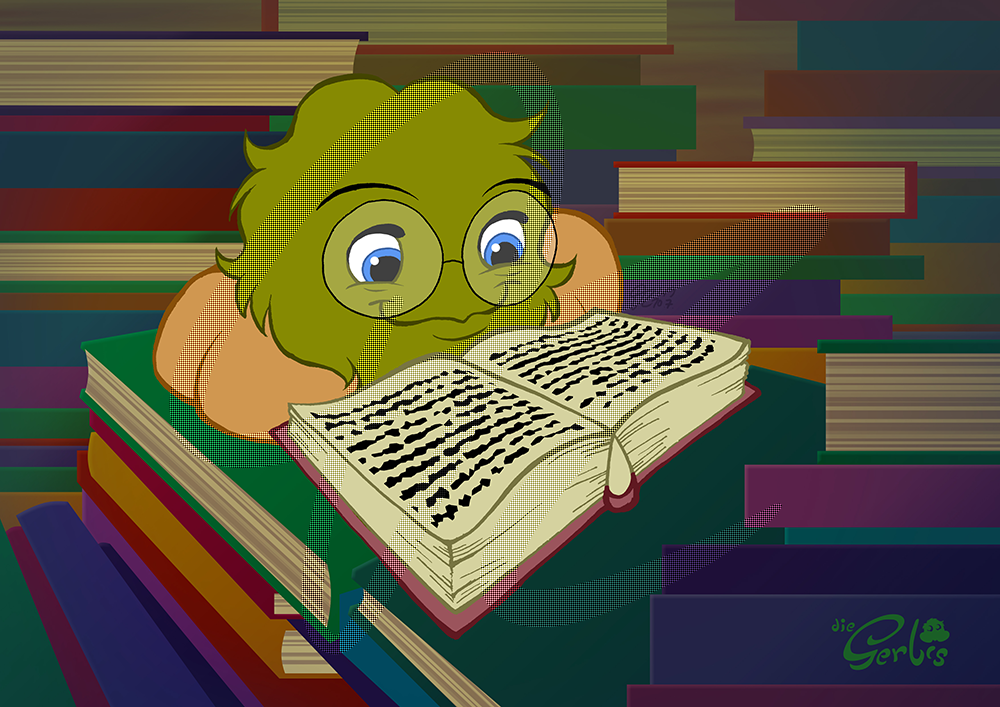Illustration: Funny beim Schmökern 1
