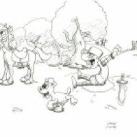 Pferd und Hund und Ritter