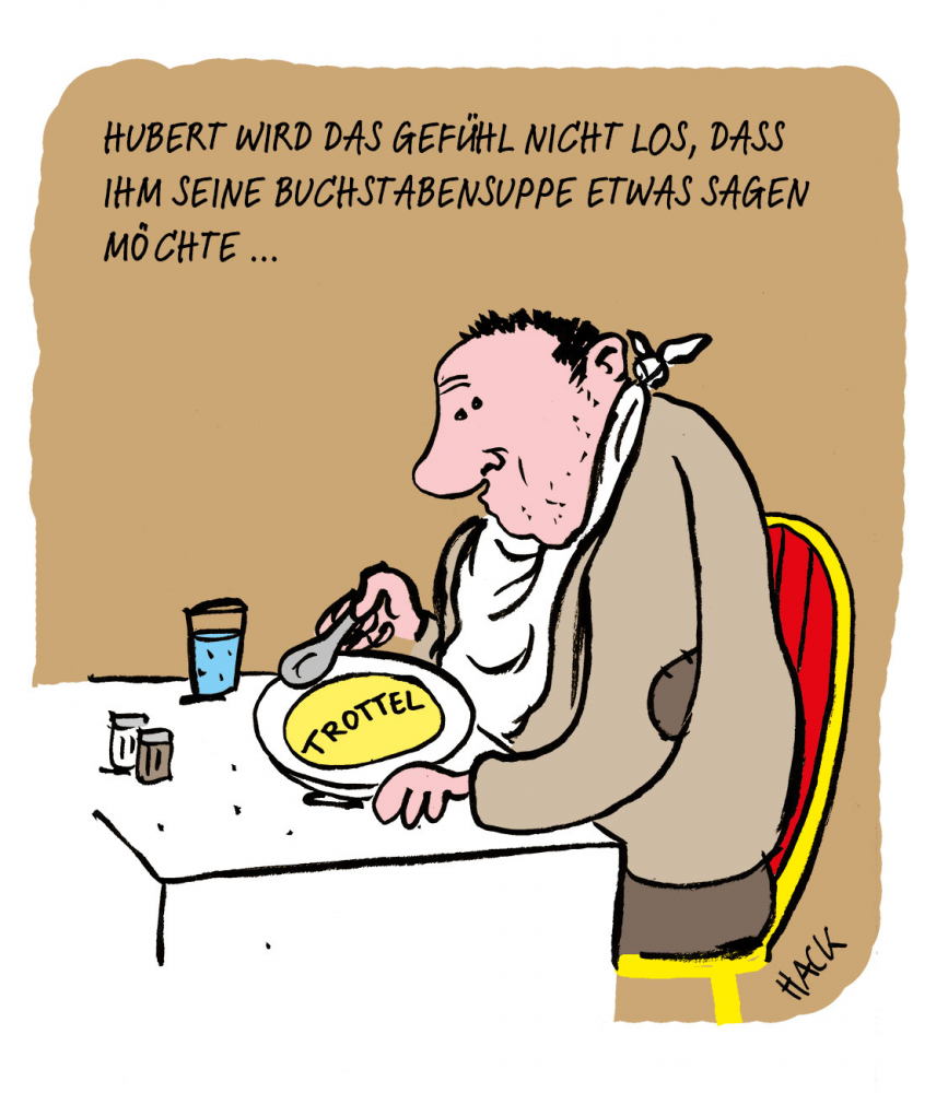 Cartoon: Buchstabensuppe 1