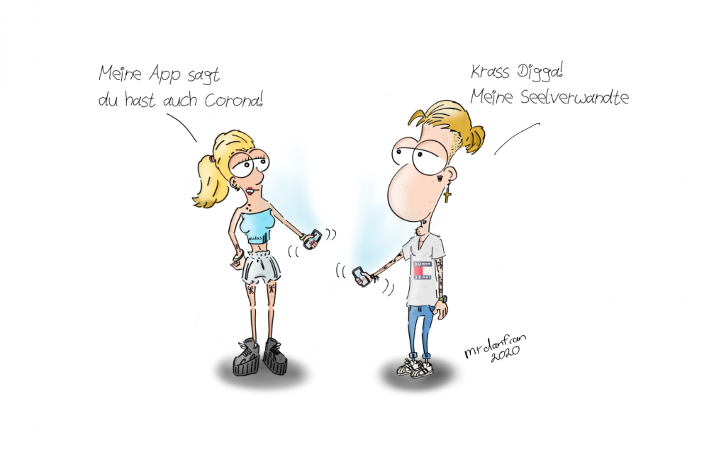 Cartoon: Tinder? Hier kommt die Corona App 1