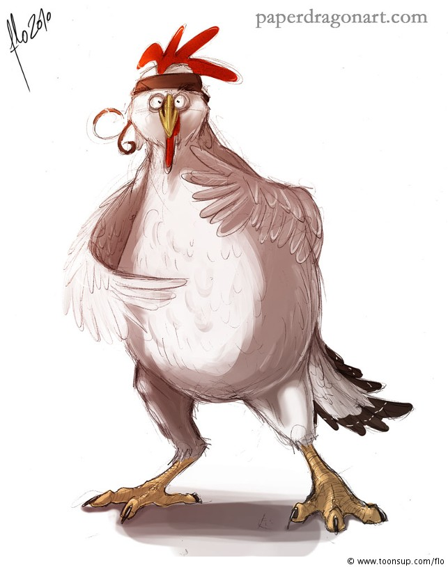Illustration: fighting chicken 1