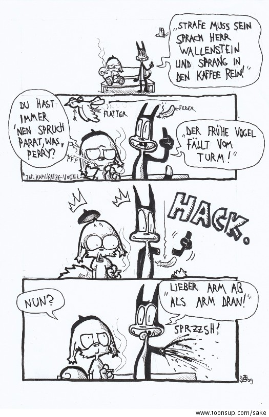 Cartoon: Perry Beruf Sprücheklopfer 1