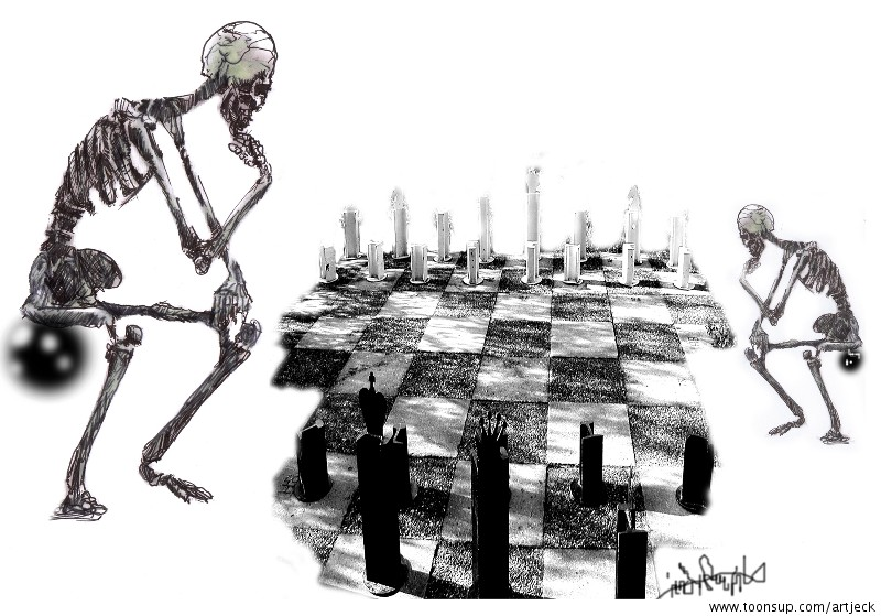 Cartoon: Grosser vs.kleiner Tod 1