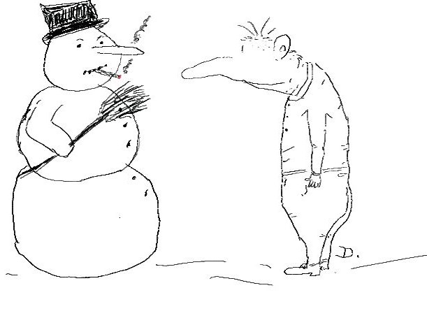 Cartoon: Rauchender Schneemann 1