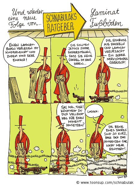 Cartoon: Schnabulaks Ratgeber: Laminat-Fußböden 1