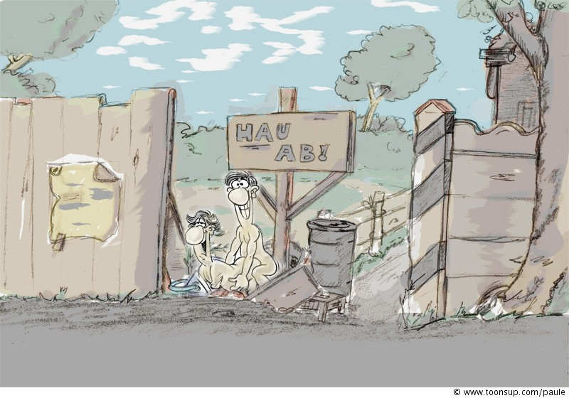 Cartoon: hinterhof liebe 1