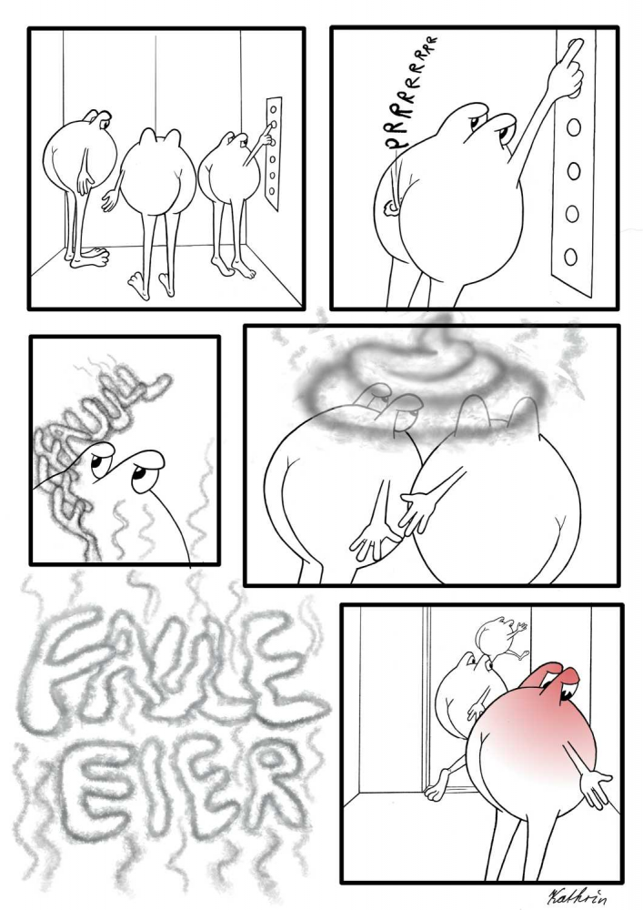 Comic: Drei Arschlöcher im Lift 1