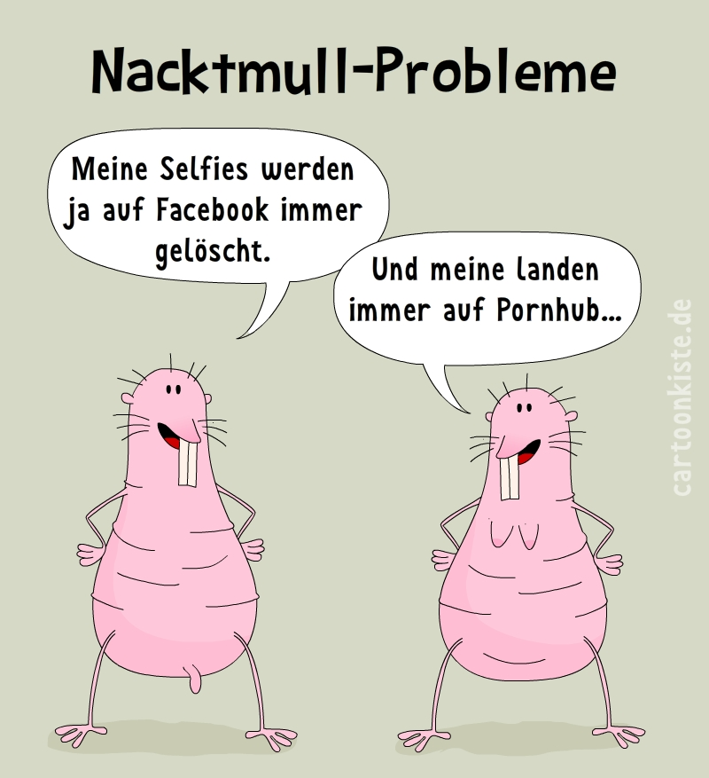 Cartoon: Nacktmull-Probleme 1
