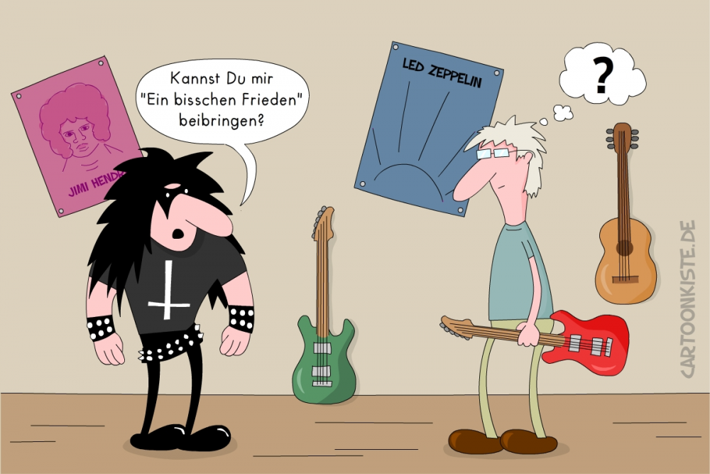 Cartoon: Gitarrenunterricht 1