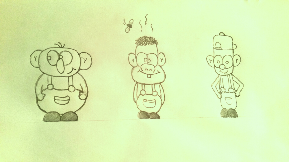 Concept Art / Character Design: Drei Männchen 1