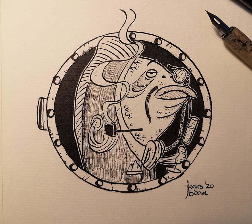 Illustration: Inktober Tag 1: Fisch 1