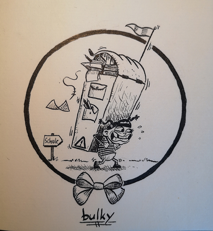 Illustration: Inktober Tag 3: bulky backpack 1