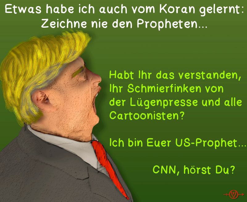 Cartoon: Trump und die Medien 1