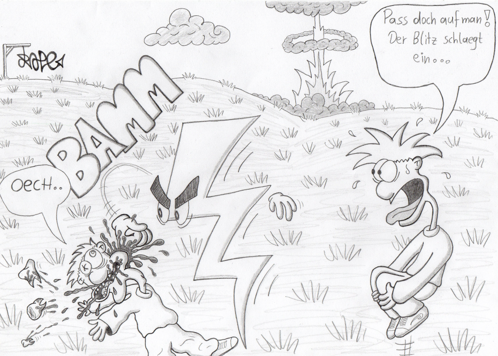 Cartoon: Blitzschlag 1