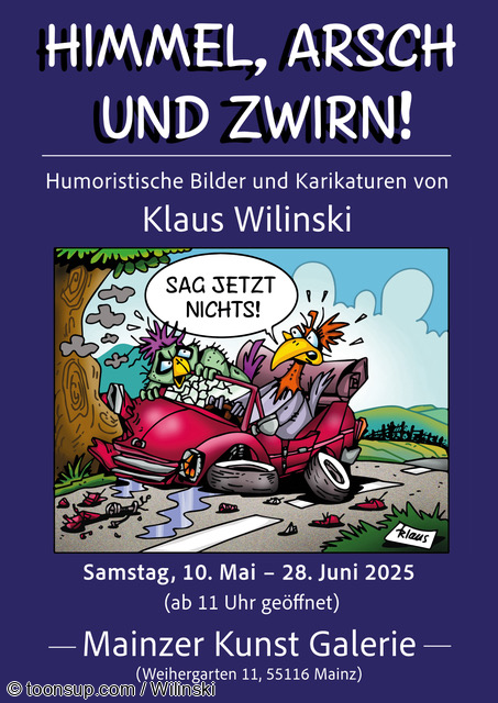 Cartoon: Plakat Ausstellung Mainz 2025 1