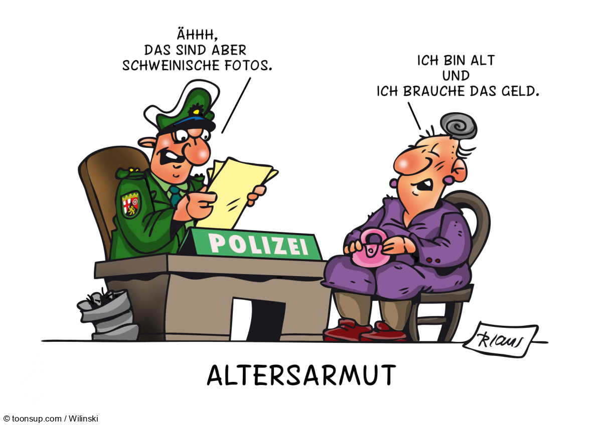 Caricature: Altersarmut 1