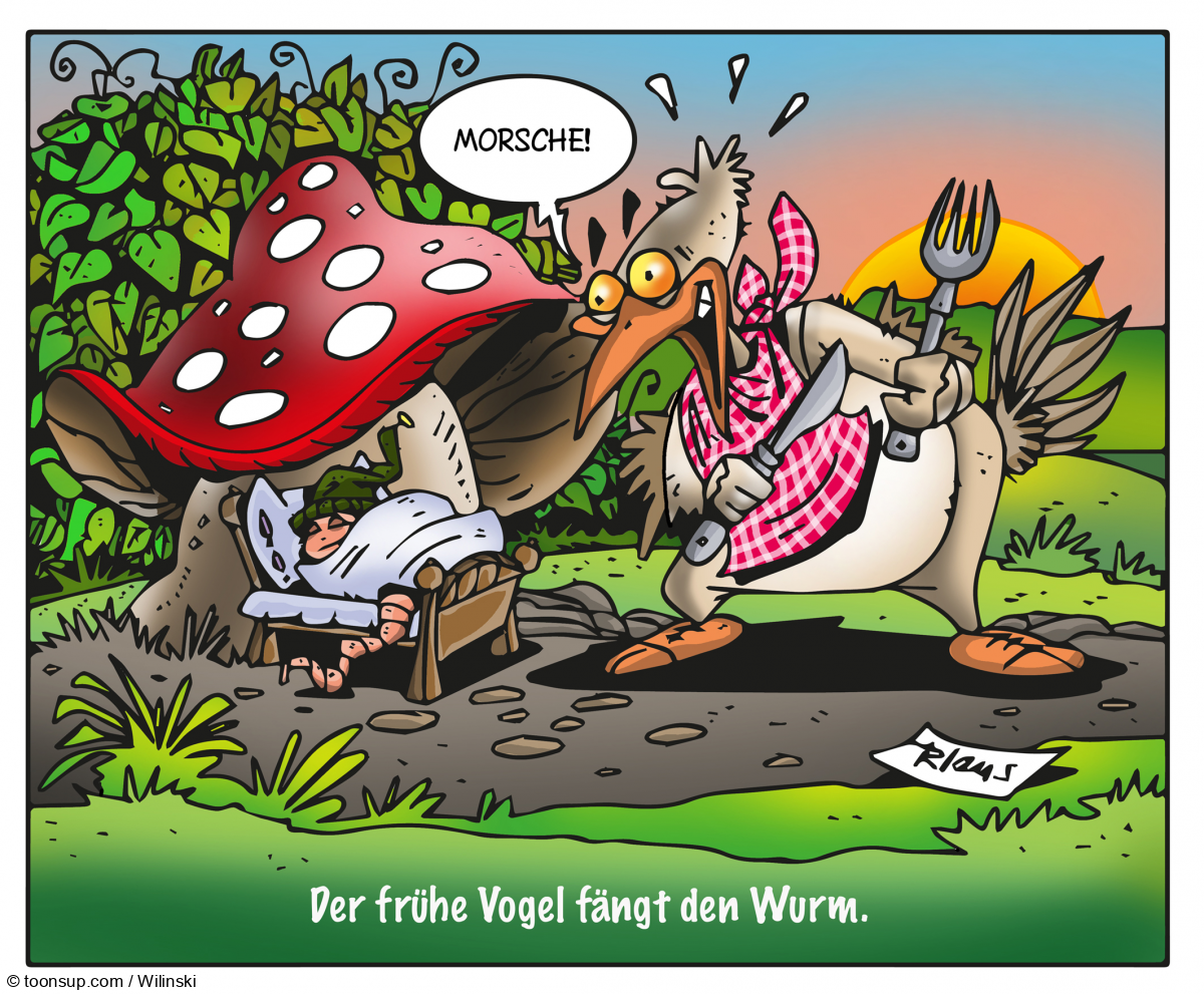 Cartoon: Der frühe Vogel 1