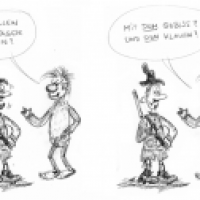 Jäger mit Krallen und Gebiss