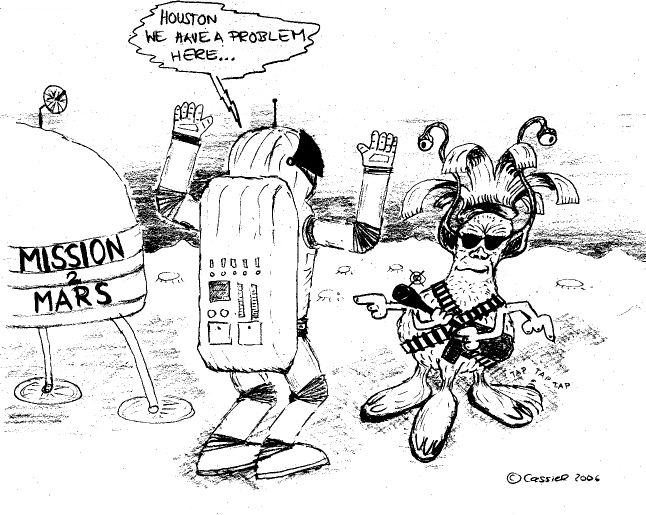 Cartoon: Reisewarnung für den Mars 1