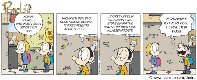 Comic: POPEL Bus verpassen 1