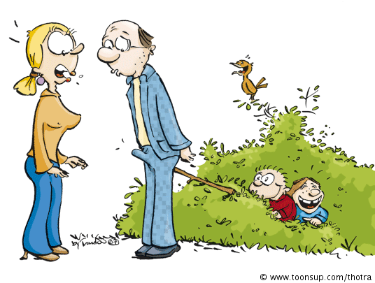 Cartoon: Lausbuben im Busch 1