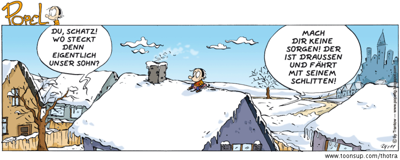 Cartoon: Popel-Schlittenfahrt 1