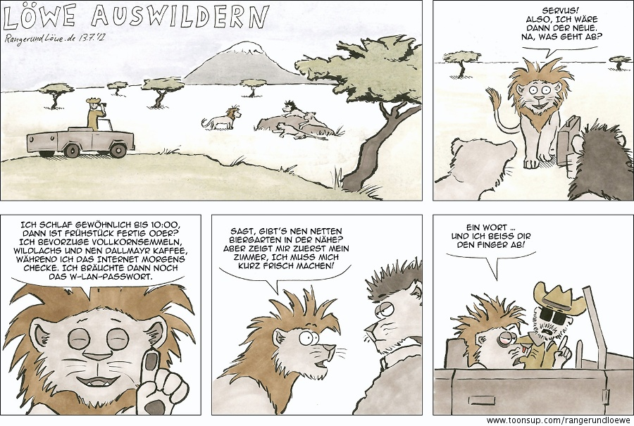 Comic: Löwe Auswildern 1